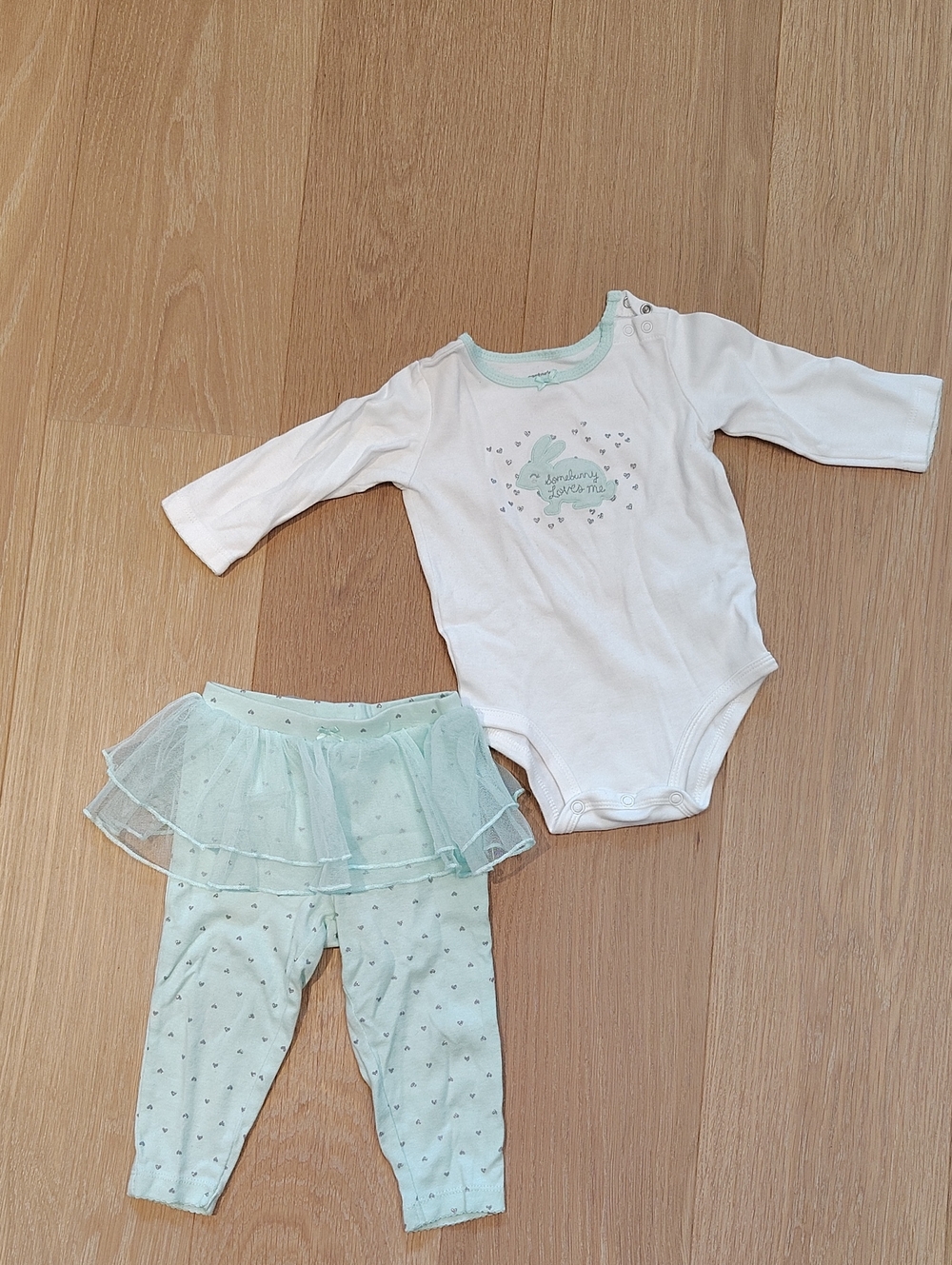 Carter's White Bodysuit with Mint Trim